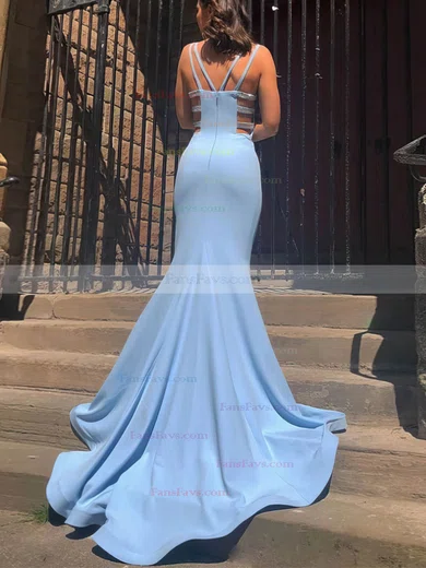 Trumpet/Mermaid Sweetheart Stretch Crepe Sweep Train Prom Dresses #Favs020113199