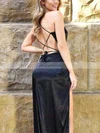 Sheath/Column V-neck Silk-like Satin Floor-length Prom Dresses With Split Front #Favs020113231