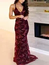 Trumpet/Mermaid V-neck Sequined Sweep Train Prom Dresses #Favs020113237