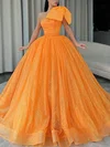 Ball Gown One Shoulder Glitter Floor-length Prom Dresses With Bow #Favs020113289