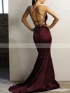 Trumpet/Mermaid V-neck Silk-like Satin Sweep Train Prom Dresses #Favs020113337