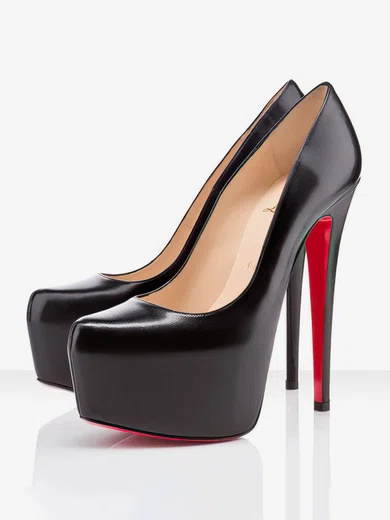 Women's Black Real Leather Pumps #Favs03030286