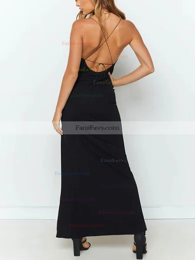 Sheath/Column Scoop Neck Jersey Ankle-length Prom Dresses With Split Front #Favs020113689