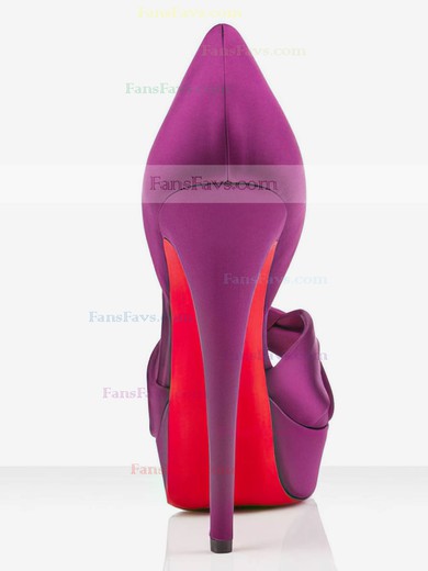 Women's Purple Satin Pumps with Ruched #Favs03030295