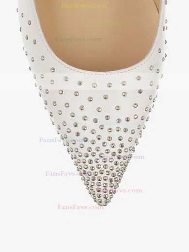 Women's White Velvet Closed Toe with Rivet #Favs03030305