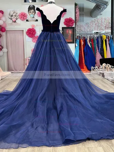 Sheath/Column Off-the-shoulder Organza Velvet Detachable Prom Dresses #Favs020113907