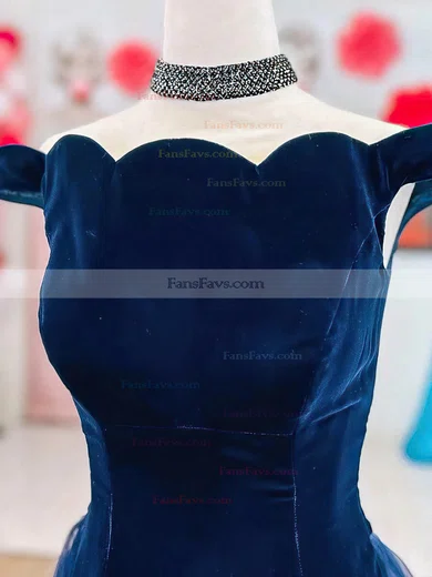 Sheath/Column Off-the-shoulder Organza Velvet Detachable Prom Dresses #Favs020113907