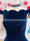 Sheath/Column Off-the-shoulder Organza Velvet Detachable Prom Dresses #Favs020113907