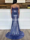 Sheath/Column Strapless Sequined Sweep Train Prom Dresses With Feathers / Fur #Favs020113910