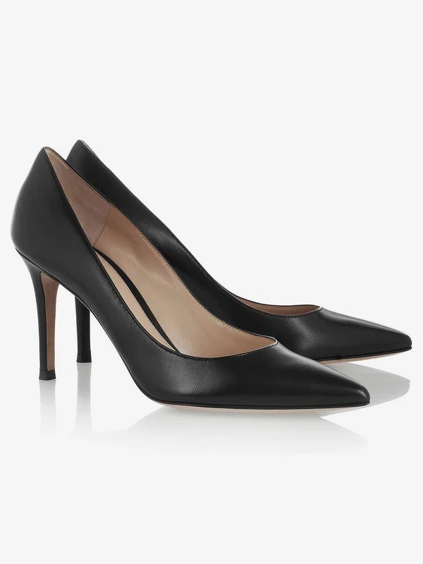 Women's Black Real Leather Pumps #Favs03030320