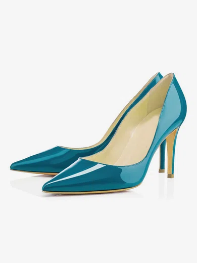 Women's Blue Patent Leather Pumps #Favs03030321