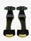 Women's Black Suede Pumps with Rhinestone/Zipper #Favs03030325