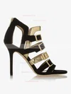 Women's Black Suede Pumps with Buckle/Zipper #Favs03030335