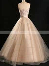 Ball Gown Sweetheart Tulle Floor-length Appliques Lace Prom Dresses #Favs020102180