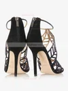 Women's Black Suede Pumps with Zipper/Crystal #Favs03030339