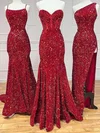 Sheath/Column Scoop Neck Sequined Sweep Train Prom Dresses #Favs020114050