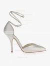 Women's White Satin Pumps with Buckle #Favs03030349